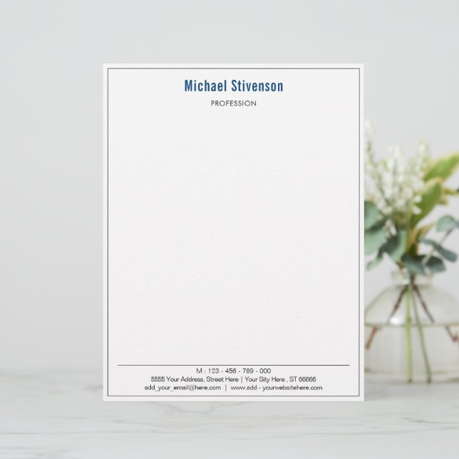 Name Profession Address Personalised Letterhead (Standing Front)