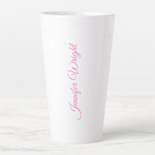 Name professional minimalist handwriting feminine latte mug