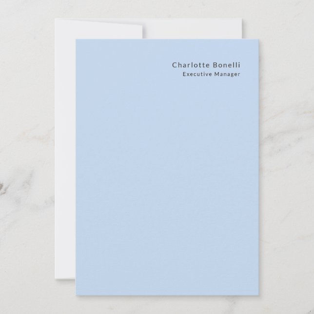 Name Professional Modern Minimalist Blue  Card (Front)