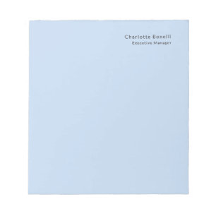 Name Professional Modern Minimalist Blue Notepad
