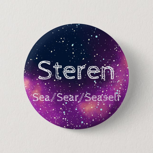 Name ___ + Pronouns Customisable Galaxy 6 Cm Round Badge (Front)