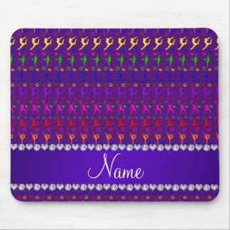Name purple rainbow gymnastics hearts stars mouse pad
