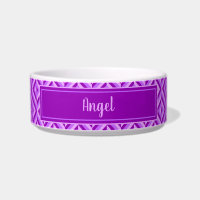 Name Purple Three-Tone Diamond Pattern Pet