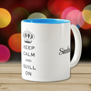 Name, Quilling Keep Calm Classic Two-Tone Mug