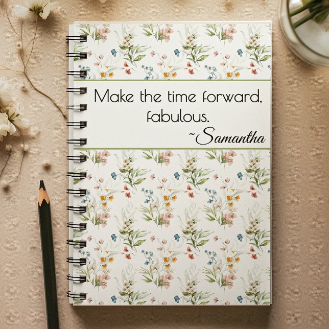 Name, Quote Watercolor Fine Art Florals Notebook (Creator Uploaded)