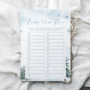 Name Race Baby Shower  Game card