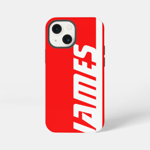 Name red and white stripe sport iPhone 13 mini case