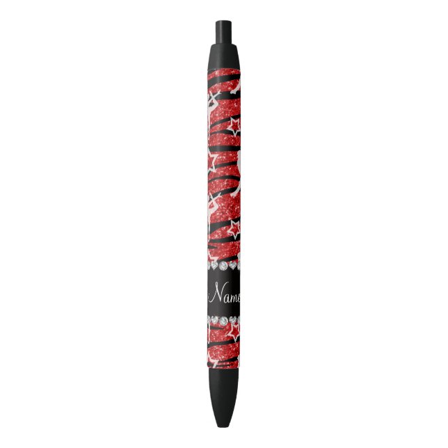 Name red gymnastics glitter zebra stripes black ink pen (Front Vertical)