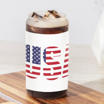 Name, Red White Blue USA Stencil 16oz.