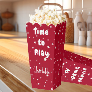 Name Red, White Stars Time to Play Sleepover Favour Box