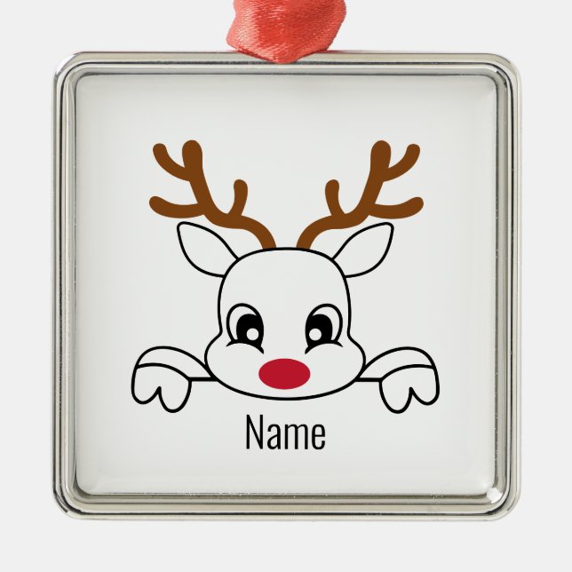 Name Reindeer Christmas Ornament (Front)