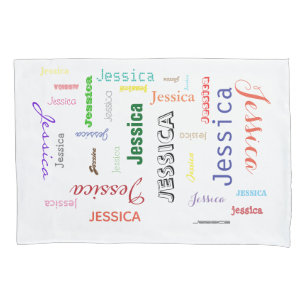 Name Repeating Bright Word Cloud Custom Pillowcase