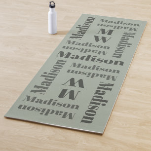 Name repeating custom monogram yoga mat