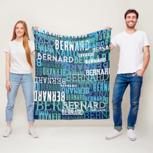 Name Replicated in Shades of Coastal Blue  Fleece Blanket