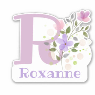 Name Roxanne & Initial with Floral Design