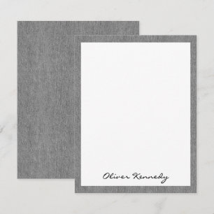 Name Rustic Light Grey Denim Print Frame Card