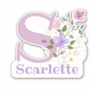 Name Scarlette with the Letter S Sticker Cut-Out