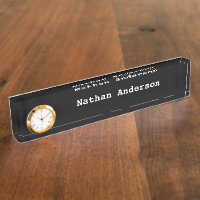 Name School Office Home Photo Artwork Clock Black