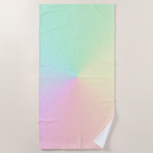 Name Script Text Muted Gradient Ombre Rainbow  Beach Towel