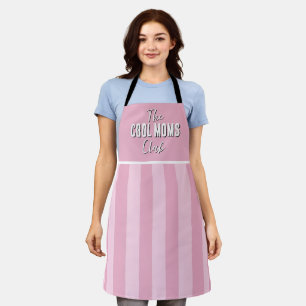 Name Script Vintage Pink Stripe Apron