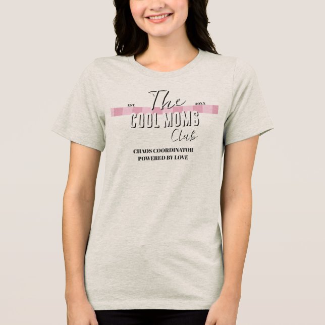 Name Script Vintage Pink Stripe Tri-Blend Shirt (Front)
