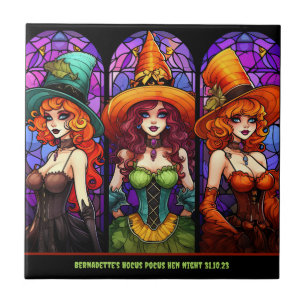 Name Sentiment Year Gorgeous Witch Halloween Party Tile