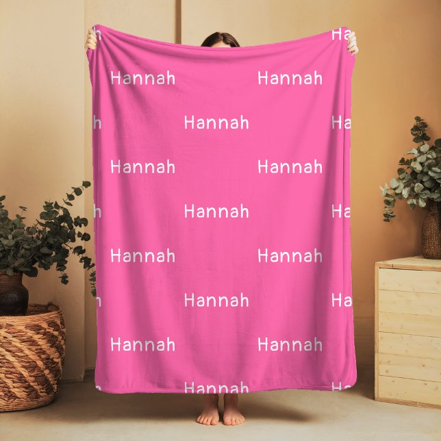Name Sherpa Blanket Pink Personalised Custom Girl  (Creator Uploaded)