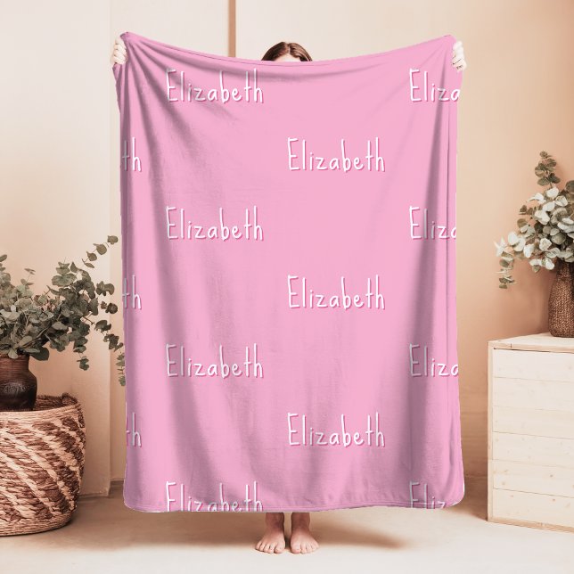 Name Sherpa Blanket Pink Personalised Custom Girl  (Creator Uploaded)
