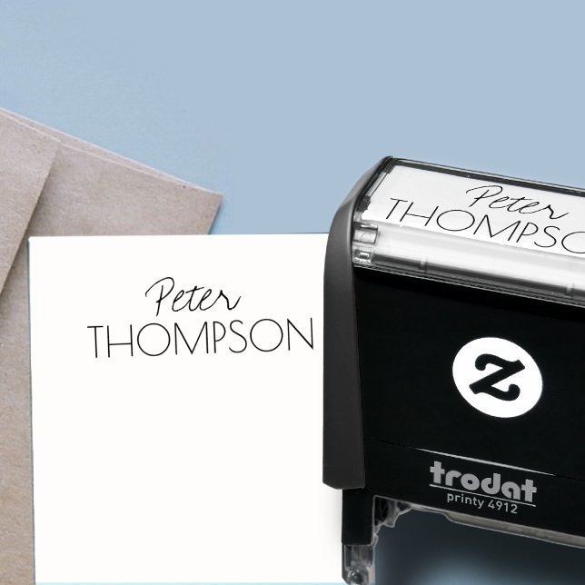 name, simple & clear self-inking stamp (Creator Uploaded)