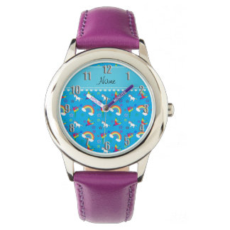 Name sky blue gymnastics rainbows unicorns watch