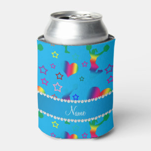 Name sky blue rainbow cheerleading hearts stars can cooler