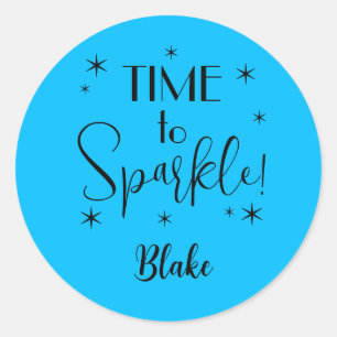 Name    Sky Blue Time to Sparkle 1.25-in Classic Round Sticker