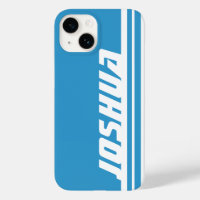 Name sky blue & white stripe sport iphone case