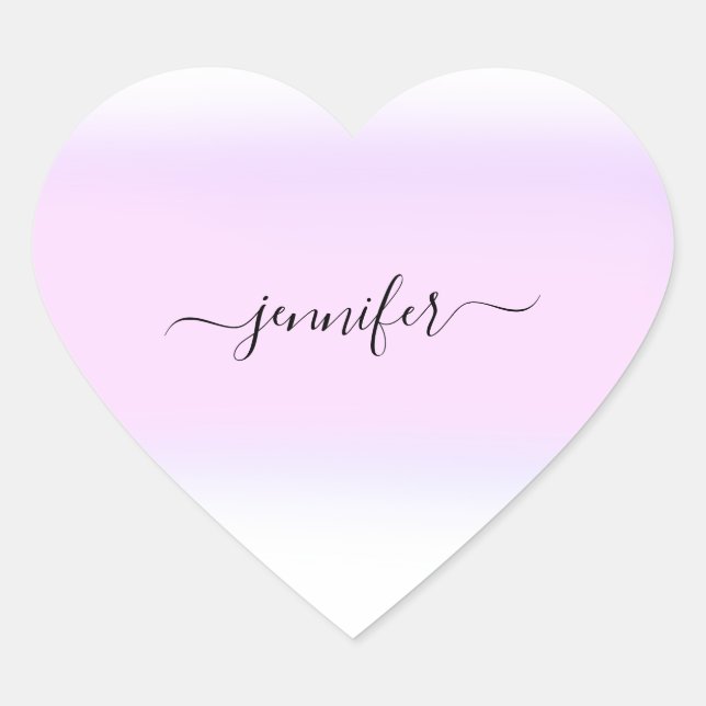 Name Small Business Thank Pink Ombre Ombre Pastels Heart Sticker (Front)