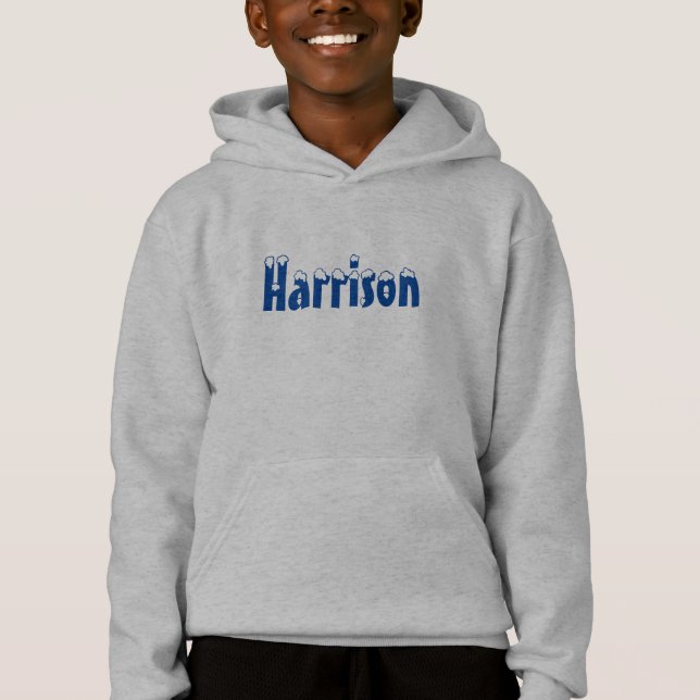 "name" snow blue, Hoodies & Sweatshirt (Front)