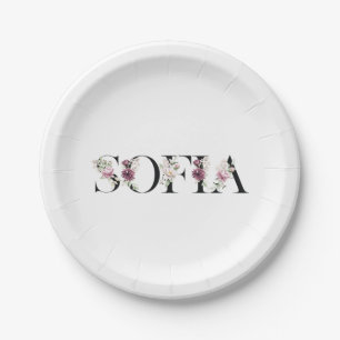 Name Sofia. Paper Plate