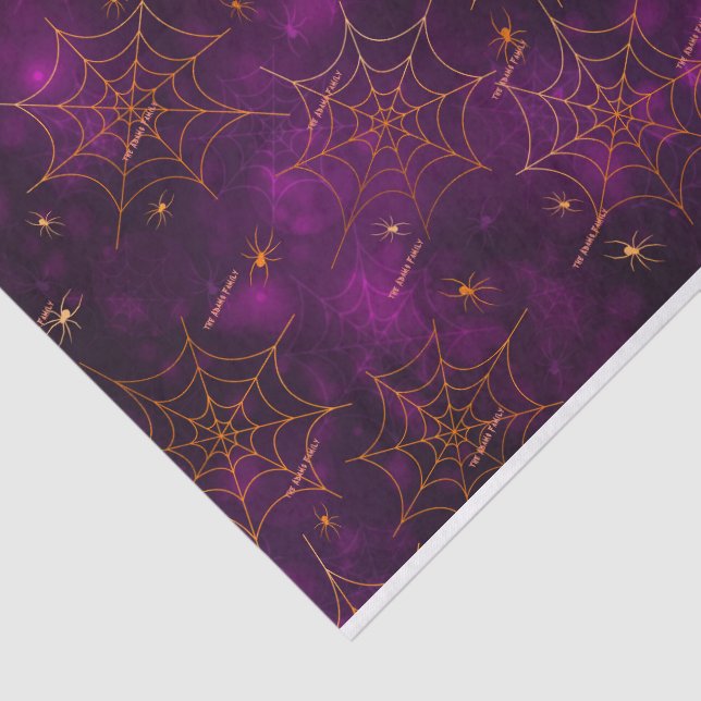 Name, Spooky Spider Webs Bokeh Pattern Tissue Paper (Detail)