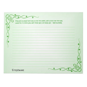 Name: St Patrick Irish Blessing (#3) Celtic Braids Notepad
