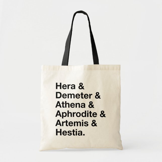 Name Stack of the 12 Gods of Greek Mythology Tote Bag (Front)