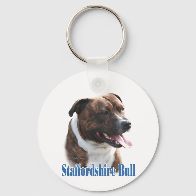 Name Staffordshire Bull Terrier  Key Ring (Front)