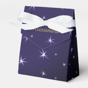 Name Stars Pattern Navy Favour Box