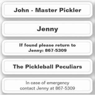 Name Sticker For Pickleball Paddle Edge - Custom