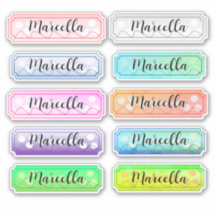 Name Sticker Set Beautiful Colours 
