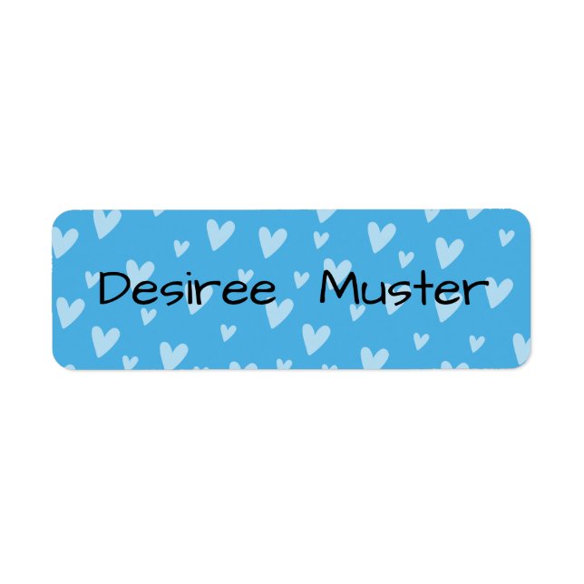 name sticker square - heart blue (Front)