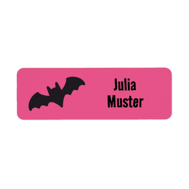 Name stickers angular - bats pink black (Front)
