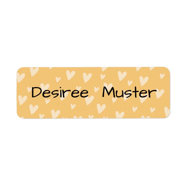 Name Stickers Square - Yellow Hearts (Front)