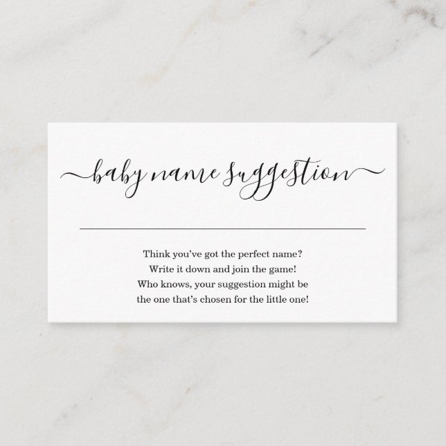 Name Suggestion Baby Shower Invitation Simple (Front)