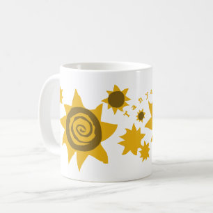 Name Sunflowers Yellow Brown Children of the Sun Coffee Mug