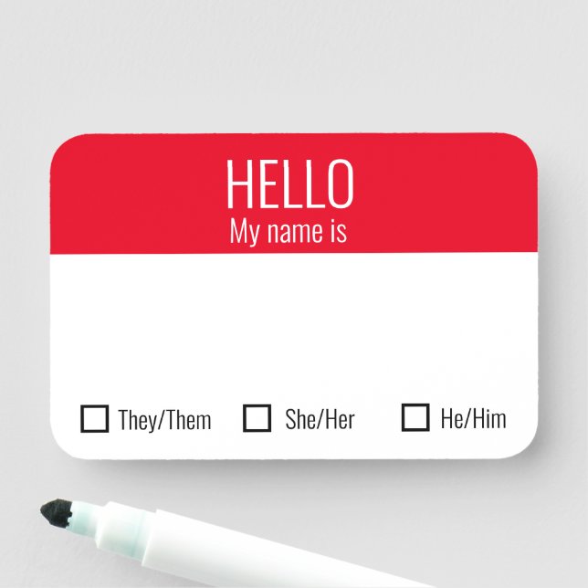 Name Tag Badge Including Pronoun Choice  (In Situ)