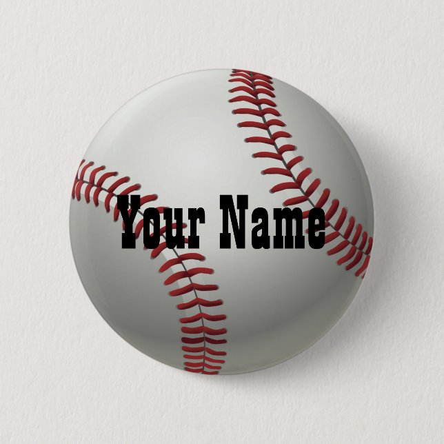 Name Tag Baseball button pin (Front)